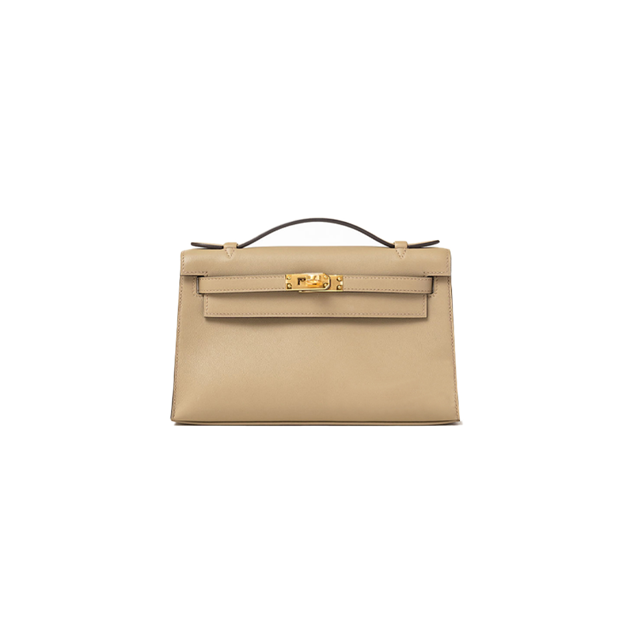 HERMÈS KELLY SWIFT BISCUIT COLOR GOLD BUCKLE (22*14*7cm) 